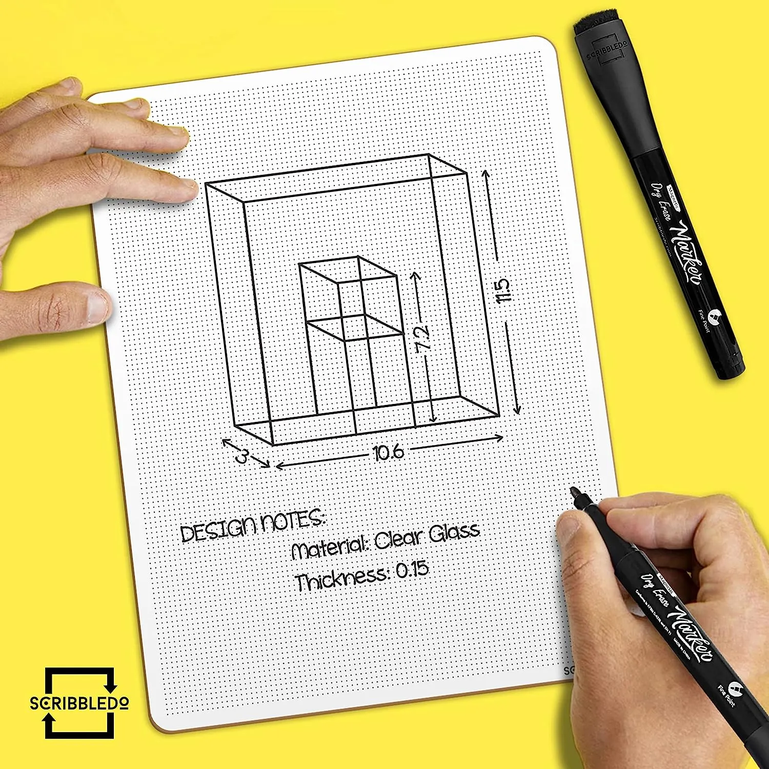 4 pack Magnetic Fine Tip Dry Erase Color Markers