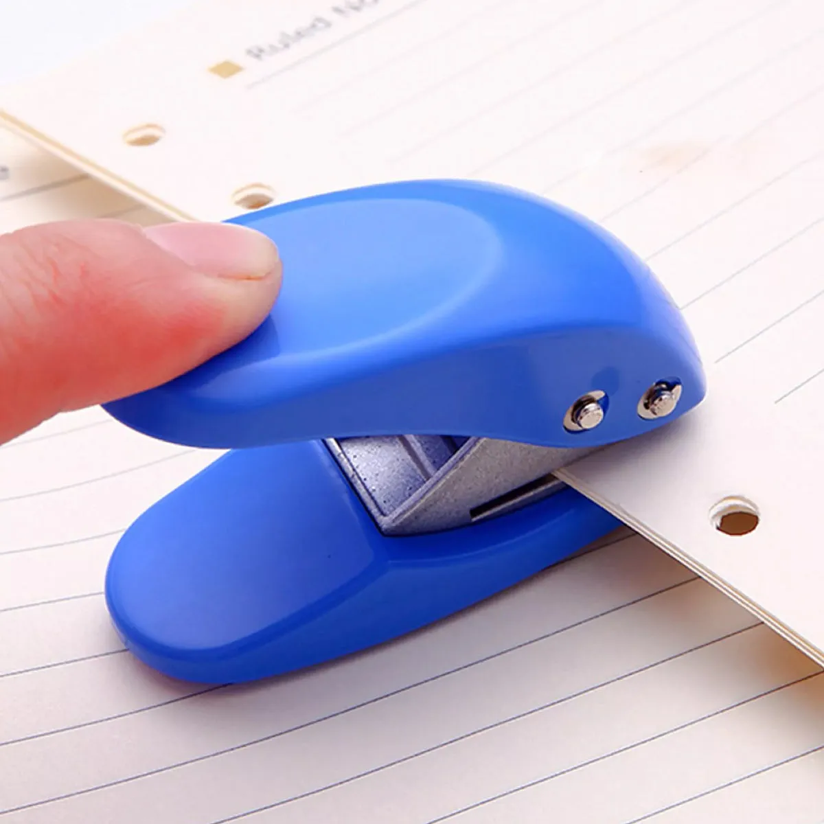 deli Single Hole Puncher No. 0111, 10 Sheets Capacity, Assorted Colors